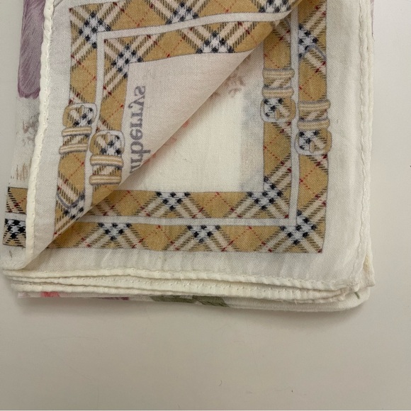 Vintage Burberrys of London Floral Silk-Cotton Handkerchief - Picture 2 of 7